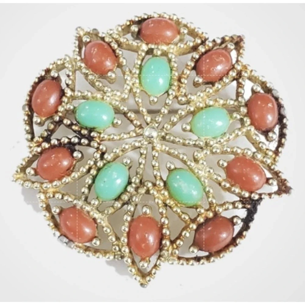 Vintage Sarah Coventry Colorful‎ Boho Brooch Pin 2